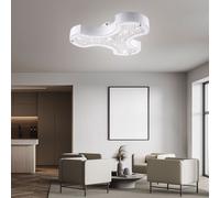 Plafoniera Luce Sala da Pranzo Bianco LED Lampada Cucina Cristalli L 37cm