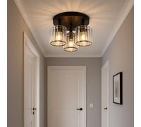 Plafoniera Luce Sala da Pranzo Cristalli Lampada da Cucina Nero D 35 CM [EEK: Inaditato]