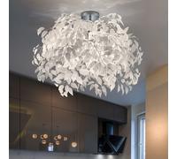 Plafoniera Luce Sala da Pranzo Foglie Bianco Lampada Letto D 70cm [EEK: Inaditato]