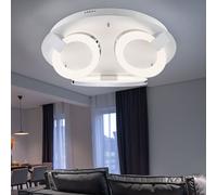 Plafoniera Luce Sala da Pranzo Metallo Ovale Anelli Bianco Caldo LED