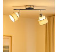 Plafoniera Luce Sala da Pranzo Posto Faretto Regolabile Schermo Tessile Cromo [EEK: Non valutato]