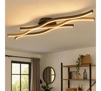 Plafoniera Luce Sala da Pranzo Simil Legno Alluminio 1 Fiamma Nero LED [EEK: Non valutato]