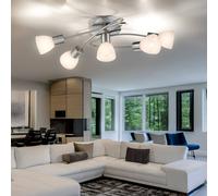 Plafoniera Luce Sala da Pranzo Vetro 5 Fiamma Lampada da Cucina L 61 CM [EEK: Inaditato]