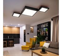 Plafoniera Luci Soggiorno Lampada Letto LED Quadrati Metallo Nero [EEK: F]