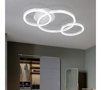 Plafoniera Luci Soggiorno Lampada Ufficio 3 LED Anelli Argento 24W [EEK: Non valutato]