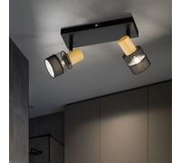 Plafoniera Luci Soggiorno Lampada Wood Mobile E14 L 38,5 CM