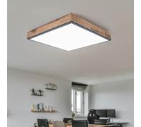 Plafoniera Luci Soggiorno Pannello Simil Legno Alluminio Grafite LED
