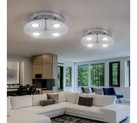 Plafoniera Luci Soggiorno Plafoniera LED Cromo Vetro Satinato 2er Set [EEK: F]