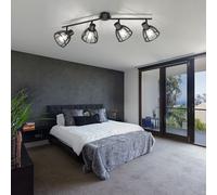 Plafoniera Luci Soggiorno Posto Orientabile Lampada di Legno Nero H 24,5 CM [EEK: Non valutato]