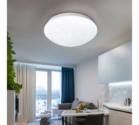Plafoniera Luci Soggiorno Stelle Cielo Bianco Tondo LED D 26 CM
