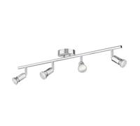 Plafoniera LUNARA 4 luci in acciaio inox cromato opaco incl. 4x lampade LED GU10