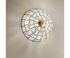 Plafoniera Madreperla Decorato Multicolor D. 30 Cm