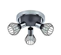 Plafoniera Matteo 3xe14 Cromo/Nero, 15x28x28 cm. Un design elegante e moderno, perfetto per illuminare con stile e aggiungere un tocco contemporaneo a qualsiasi stanza.