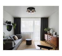 Plafoniera Maxy 6 luci Ø 650x265mm Nero - opaco