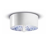 Plafoniera Media Vintage Decò Pi Ceramica Ming Blu 1 Luce E27