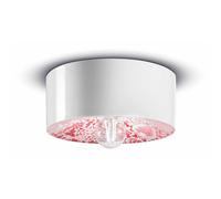 Plafoniera Media Vintage Decò Pi Ceramica Ming Rosso 1 Luce E27