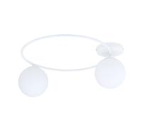 Plafoniera Minimal 2 Luci Perseo In Acciaio Bianco E Sfere In Vetro Bianco