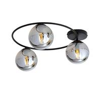 Plafoniera Minimal 3 Luci Perseo In Acciaio Nero E Sfere In Vetro Fumè [EEK: A++]