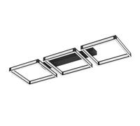Eglo Led lampada da soffitto Altaflor, minimalista, illuminazione da soggiorno o cucina in metallo in nero e plastica bianca, luce Led, L 100 cm