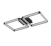 Eglo Led plafoniera Altaflor, plafoniera, minimalista, lampada da soggiorno in metallo in nero e plastica in bianco, lampada da cucina a Led, L 65 cm