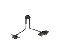 Plafoniera Minimal Cerere Acciaio Nero 2 Luci Gx53 Ip20