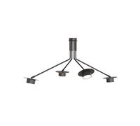 Plafoniera Minimal Cerere Acciaio Nero 4 Luci Gx53 Ip20