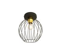 Plafoniera Minimal Industrial Geb 1 Luce Nera E Oro
