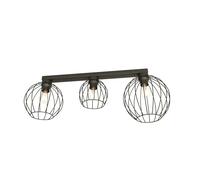 Plafoniera Minimal Industrial Orion 3 Luci Lineari Nera