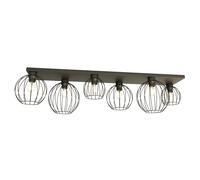 Plafoniera Minimal Industrial Orion 6 Luci Lineari Nera