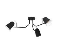 Plafoniera Minimal Loreto Acciaio Nero 3 Luci E27
