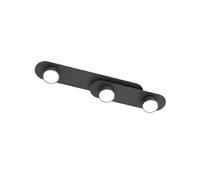 Plafoniera Minimal Marte Acciaio Nero 3 Luci Gx53 Ip20