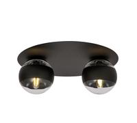 Plafoniera Minimal Mnemosine Acciaio Nero 2 Luci E14 Ip20