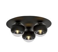 Plafoniera Minimal Mnemosine Acciaio Nero 3 Luci E14 Ip20