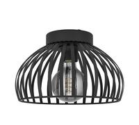 Plafoniera Minimal Mogano 3 Acciaio Nero 1 Luce E27 Ip20