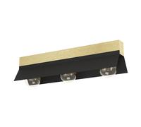 Plafoniera Minimal Tarrafo Acciaio Nero 3 Luci E27
