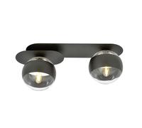 Plafoniera Minimal Teia Acciaio Nero 2 Luci E14 Ip20