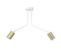 Plafoniera Minimal Tenjin Acciaio Bianco 2 Luci Gu10 Ip20