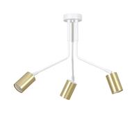 Plafoniera Minimal Tenjin Acciaio Bianco 3 Luci Gu10 Ip20