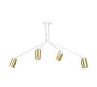 Plafoniera Minimal Tenjin Acciaio Bianco 4 Luci Gu10 Ip20