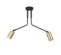 Plafoniera Minimal Tenjin Acciaio Nero 2 Luci Gu10 Ip20