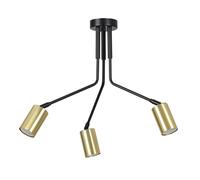 Plafoniera Minimal Tenjin Acciaio Nero 3 Luci Gu10 Ip20