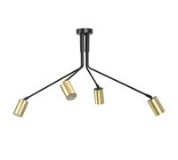 Plafoniera Minimal Tenjin Acciaio Nero 4 Luci Gu10 Ip20