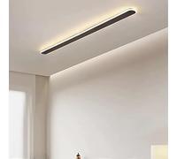 Plafoniera minimalista a LED in alluminio Design rettangolare Illuminazione interna in bianco e nero per soggiorno e camera da letto Luce neutra 100 cm Decorazione moderna