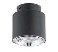 Plafoniera Moderna 1 Luce Faretto Ptah In Acciaio Nero