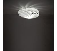 Plafoniera Moderna 1 Luce Flat In Polilux Bianco D50 Made In Italy