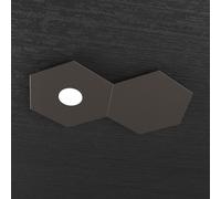 Plafoniera Industrial-Minimal 2 Moduli Hexagon Metallo Marrone 1 Luce Led 12W