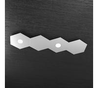 Plafoniera Moderna 4 Moduli Hexagon Metallo Grigio 2 Luci Led 12X2W