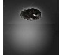 Plafoniera Moderna 5 Luci Flat In Polilux Nero D100 Made In Italy