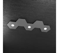 HEXAGON APPLIQUE-PLAFONIERA 3 LUCI + 2 DECORATIVO GRIGIO ANTRACITE 1142-3L2D-GA