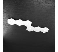 Plafoniera Moderna 6 Moduli Hexagon Metallo Bianco 4 Luci Led 12X4W